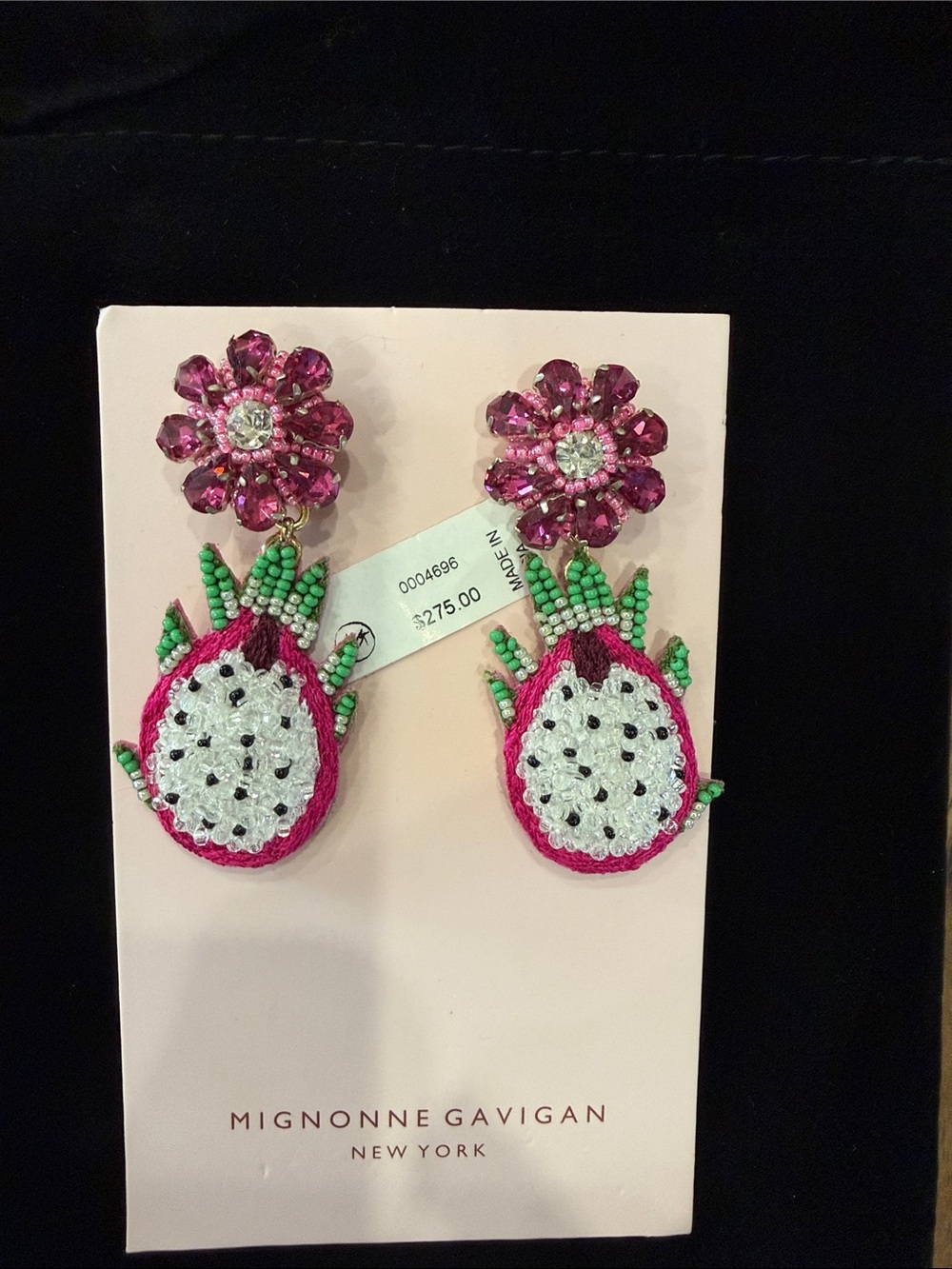 Mignonne Gavigan Pink & Green Dragon Fruit Drop Earrings